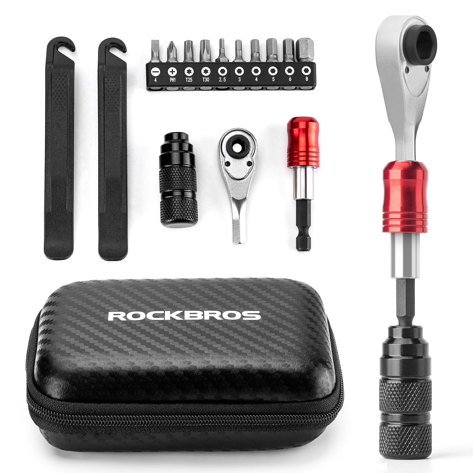 Amazon | ROCKBROS 1/4インチラチェットソケットレンチセット、2.5-8mm
